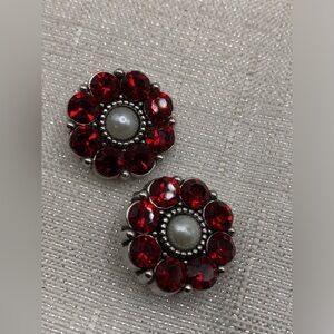 💗RED & PEARLS - Matching Ginger Snaps & Co. Snap Button Charms - Set of 2